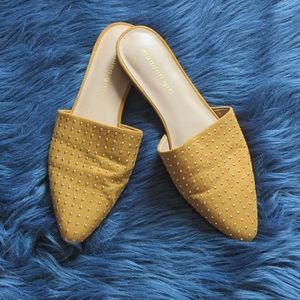Madden girl mules, mustard, studded